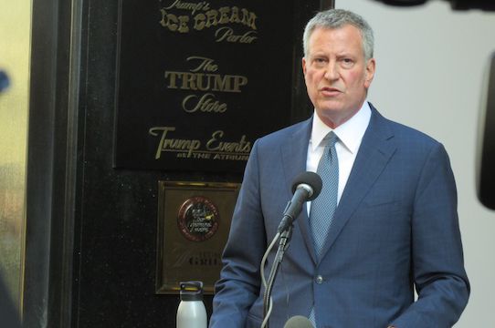 Mayor de Blasio, who did not go into whether he visited the Trump ice cream parlor.